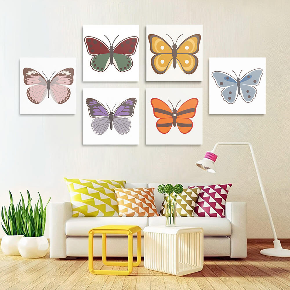 Six Papillons 6 Mini Peintures par Numéros