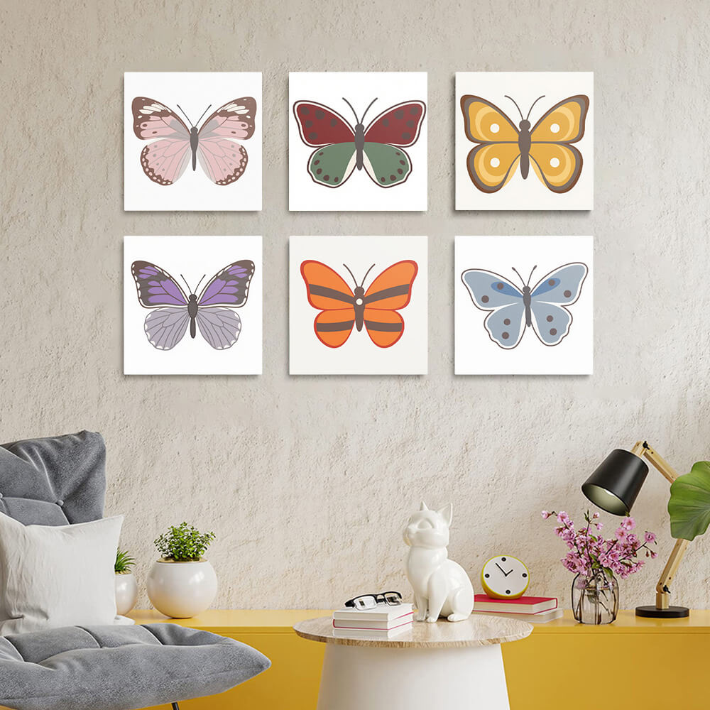 Six Papillons 6 Mini Peintures par Numéros
