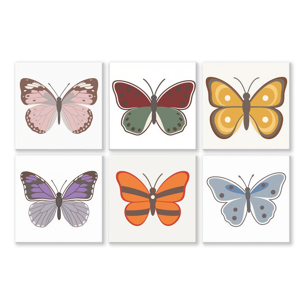 Six Papillons 6 Mini Peintures par Numéros