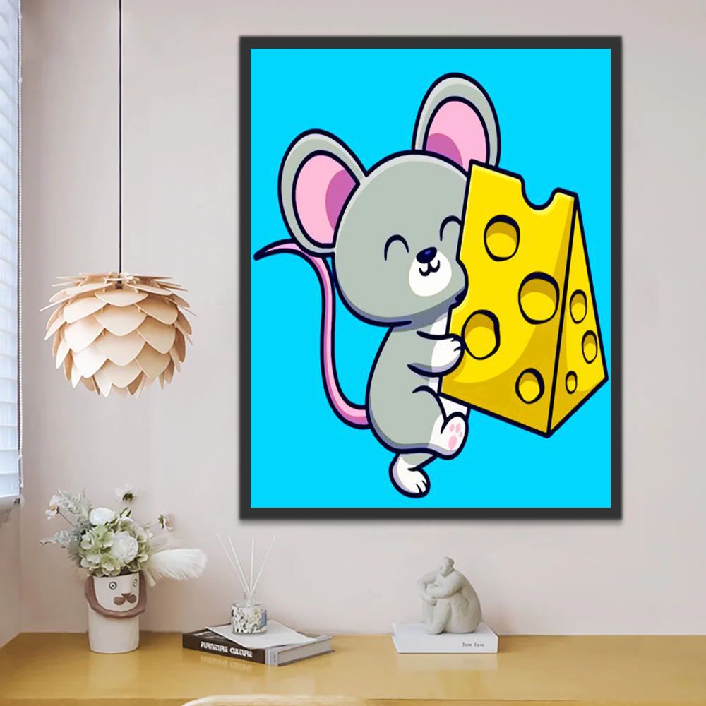 Souris et Frommage Peinture par Numéros