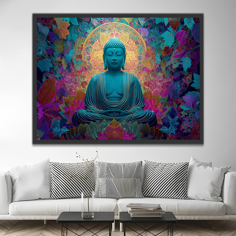Statue Géante de Bouddha sur un Siège de Lotus Peinture par Numéros
