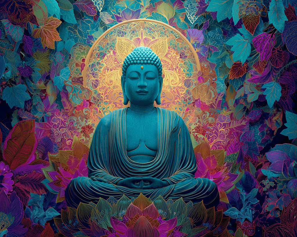 Statue Géante de Bouddha sur un Siège de Lotus Peinture par Numéros
