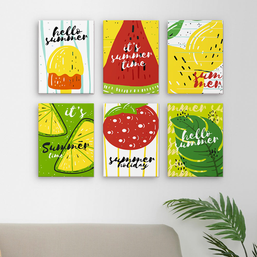 Sucettes de Fruits d’Été 6 Mini Peintures par Numéros
