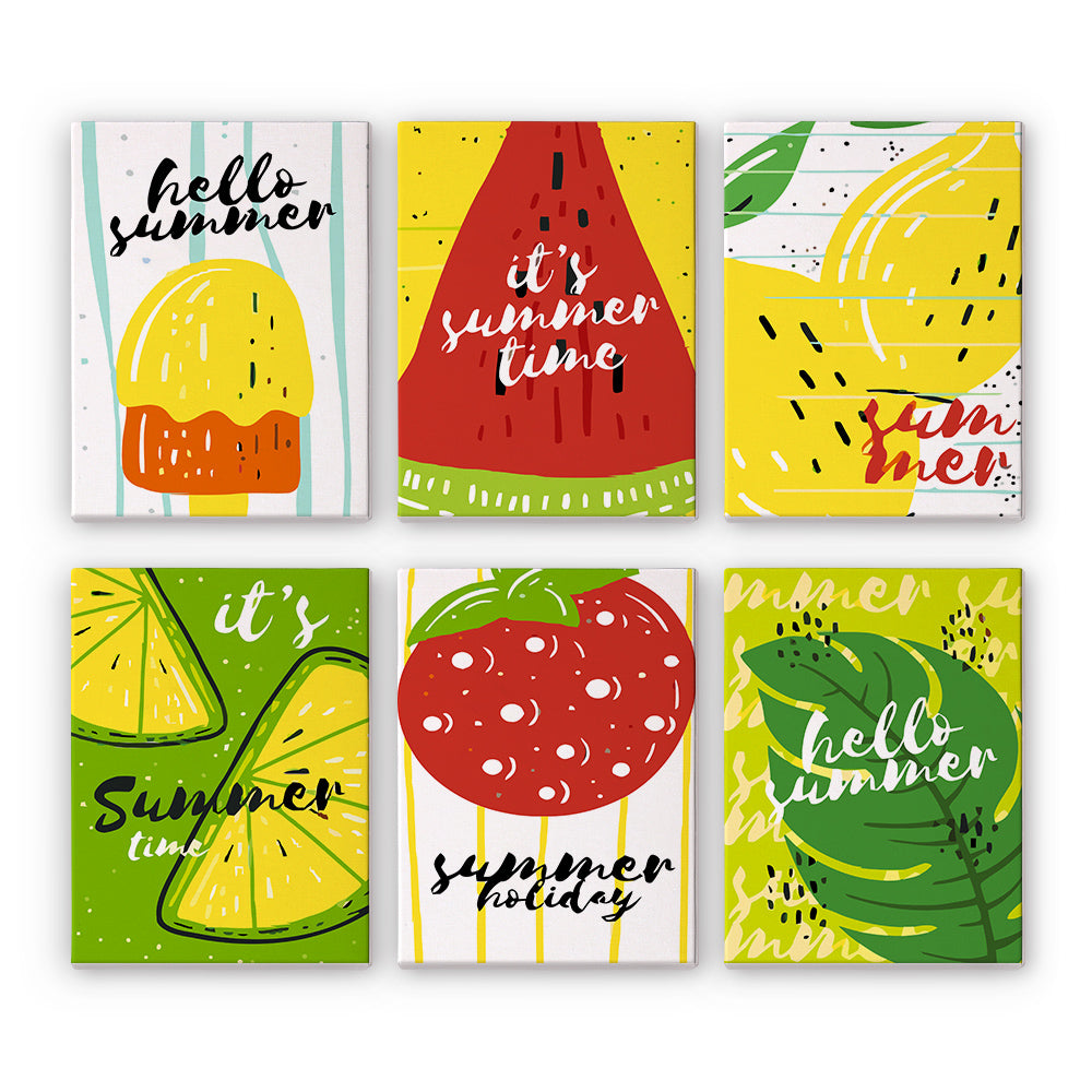 Sucettes de Fruits d’Été 6 Mini Peintures par Numéros