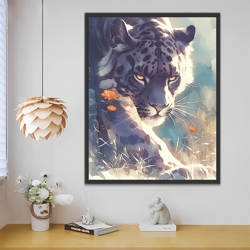 Tigre blanc féroce Peinture par Numéros