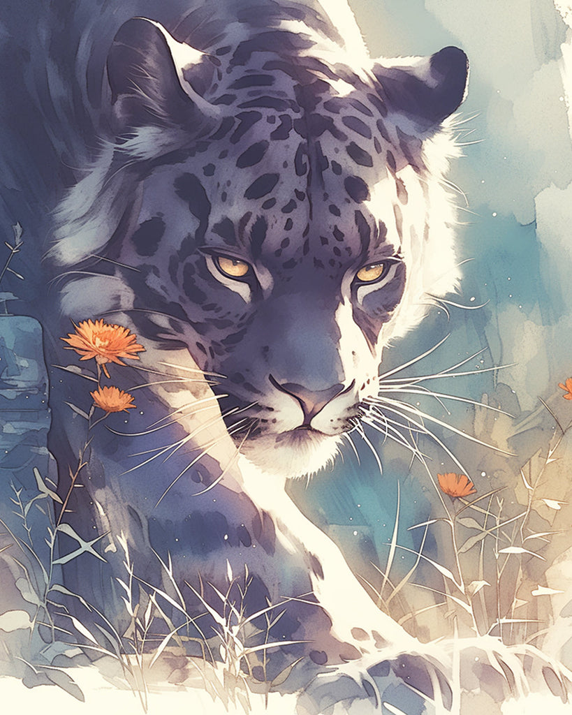 Tigre blanc féroce Peinture par Numéros
