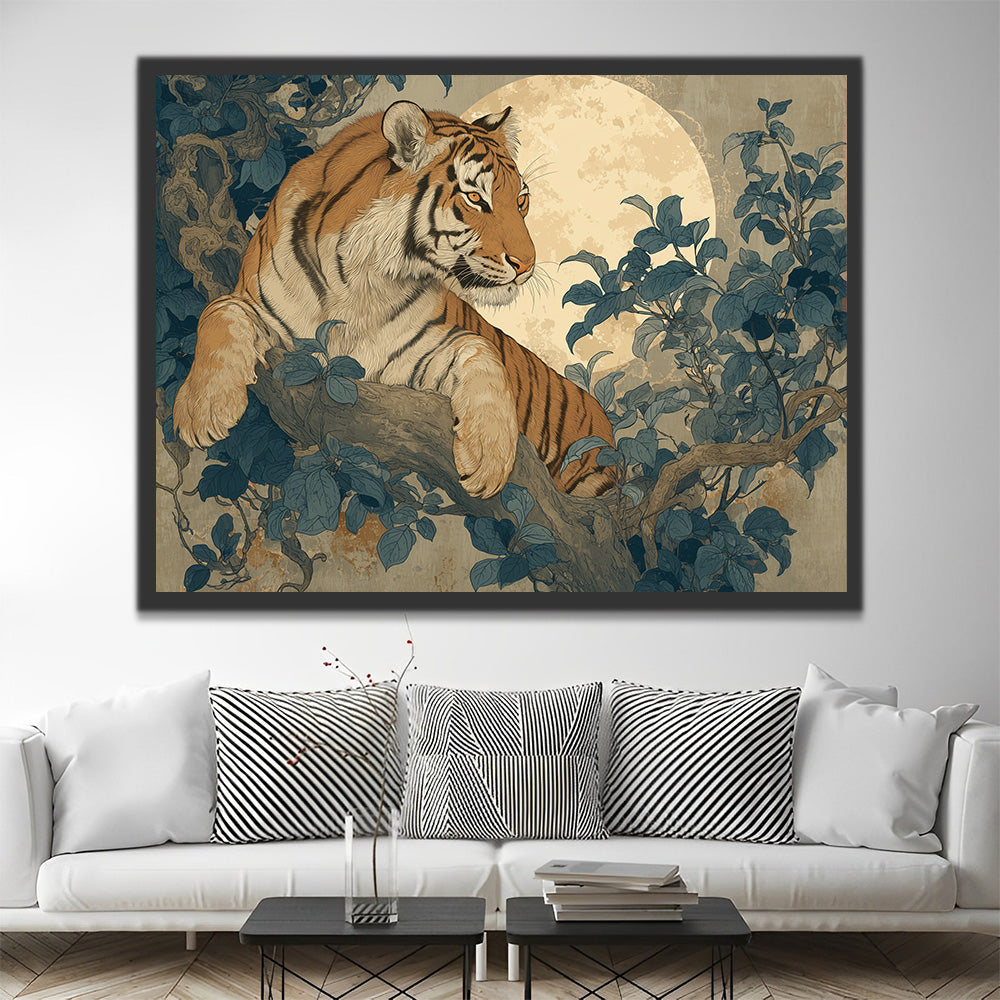 Tigre Grimpeur d'Arbre Peinture par Numéros