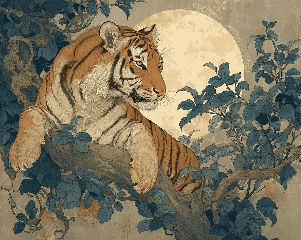 Tigre Grimpeur d'Arbre Peinture par Numéros