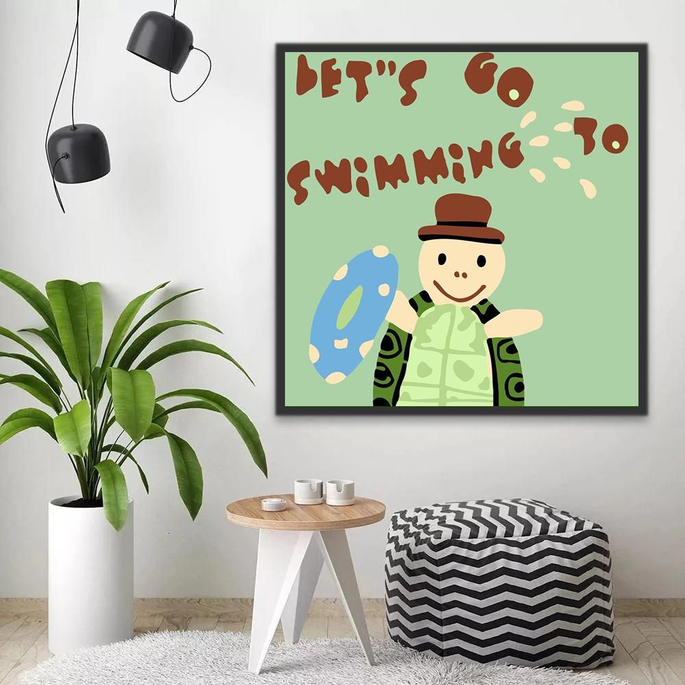 Tortue Debout Cartoon d'Enfants Peinture par Numéros