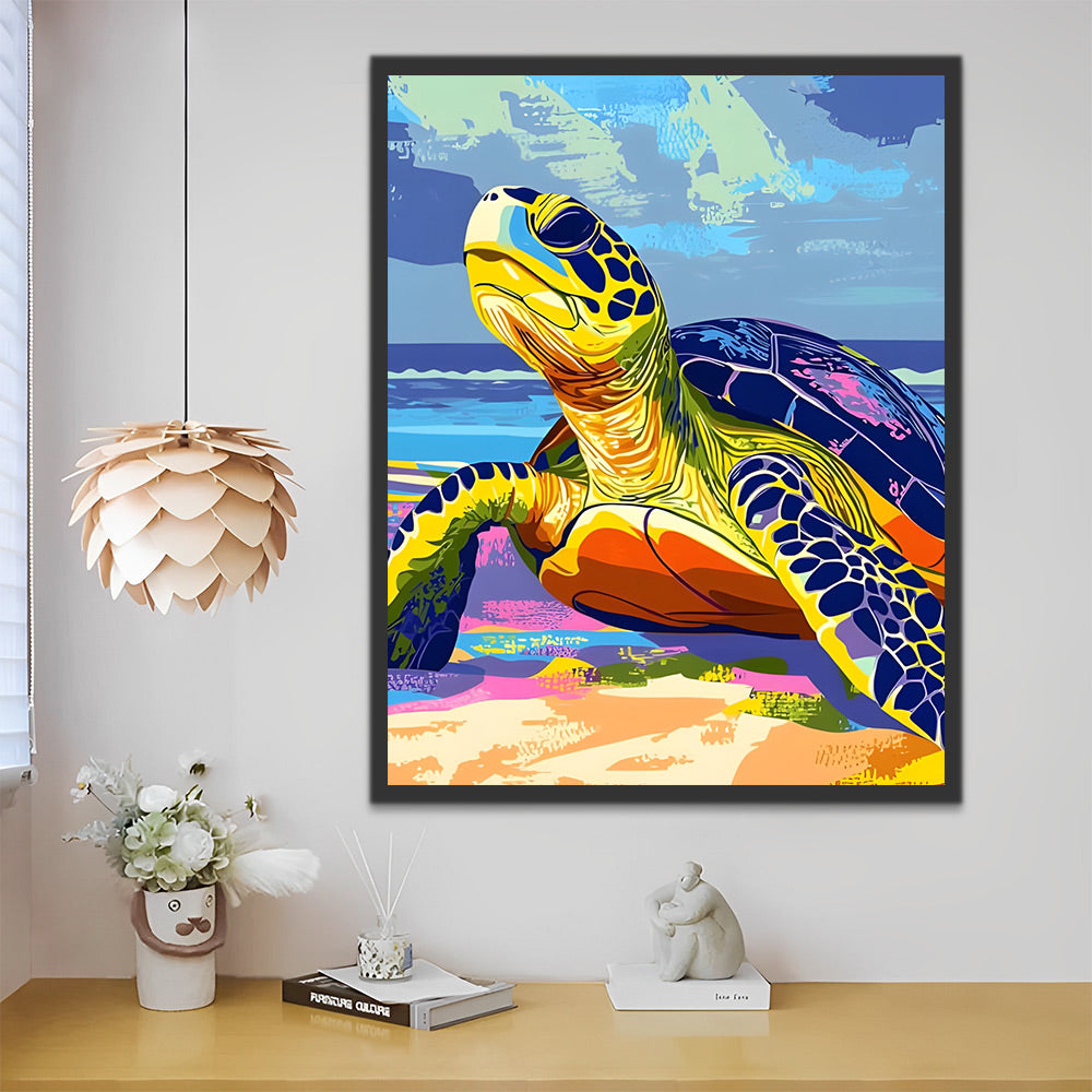 Tortue sur la Côte Peinture par Numéros
