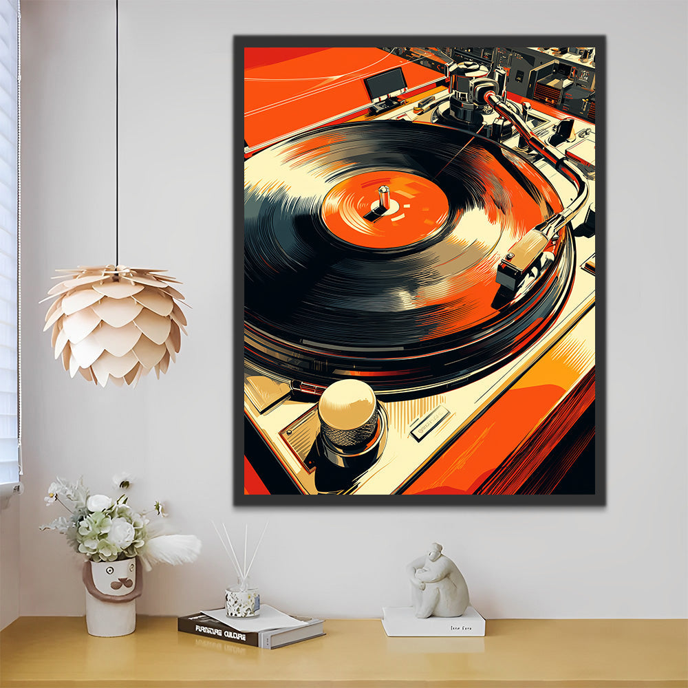 Tourne-Disque Rétro Peinture par Numéros