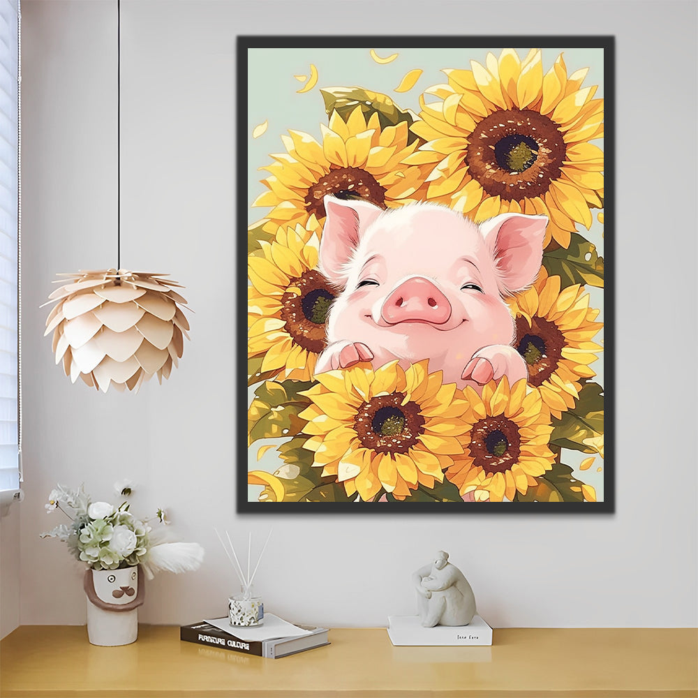 Tournesols et Cochons Peinture par Numéros