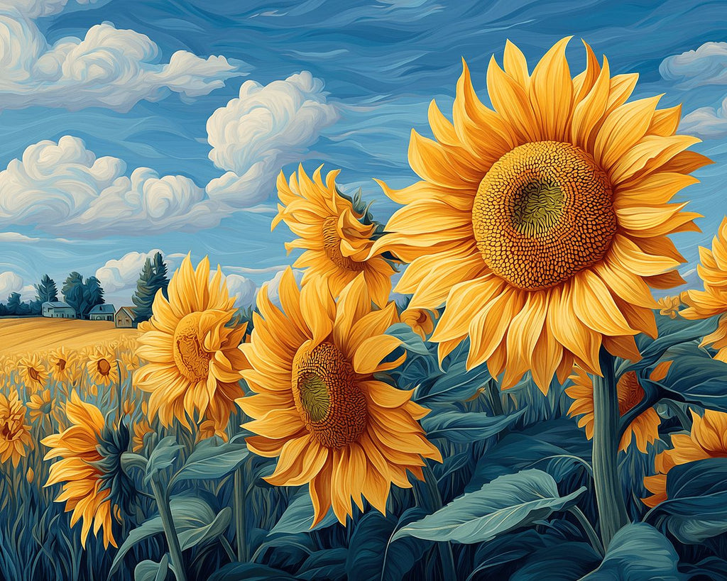 Tournesols sous le Ciel Bleu Peinture par Numéros