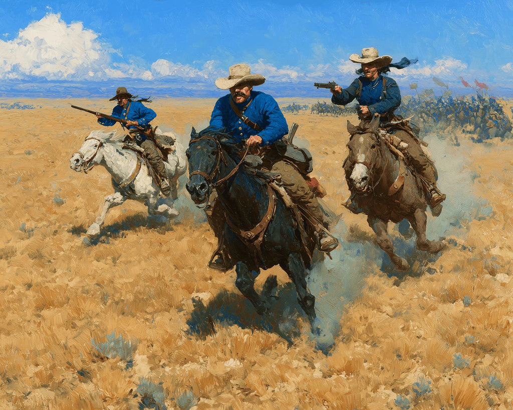 Trois Chasseurs de Primes à Cheval Peinture par Numéros