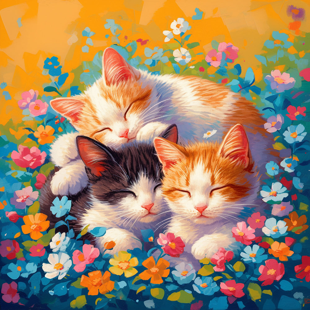 Trois Chatons Peinture par Numéros