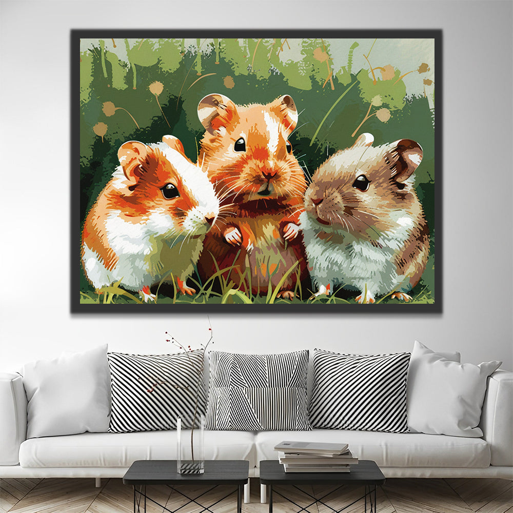 Trois hamsters Peinture par Numéros