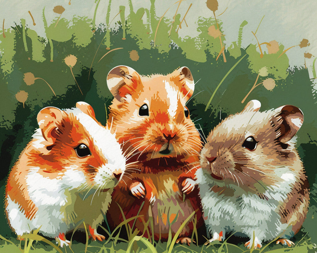 Trois hamsters Peinture par Numéros