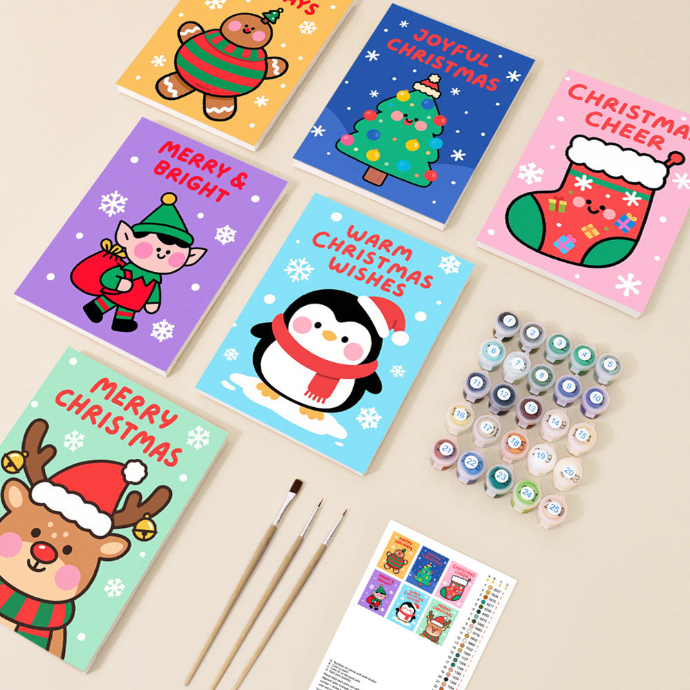 Un Noël Joyeux 6 Mini Peintures par Numéros