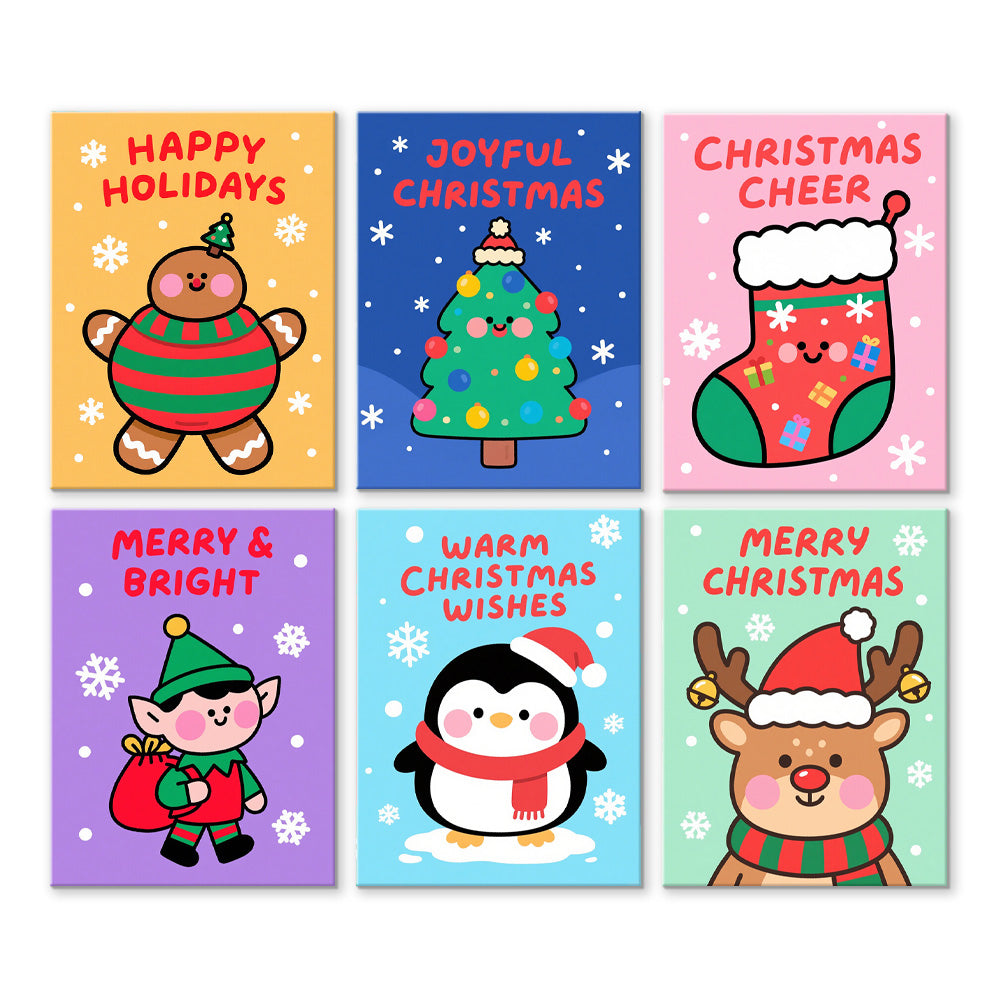 Un Noël Joyeux 6 Mini Peintures par Numéros