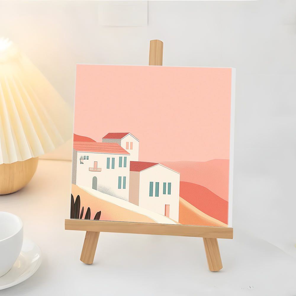 une Maison Blanche Dans Le Désert Mini Peinture par Numéros
