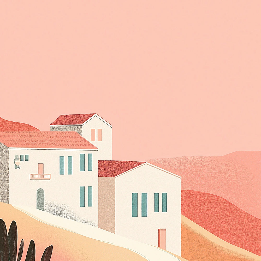 une Maison Blanche Dans Le Désert Mini Peinture par Numéros