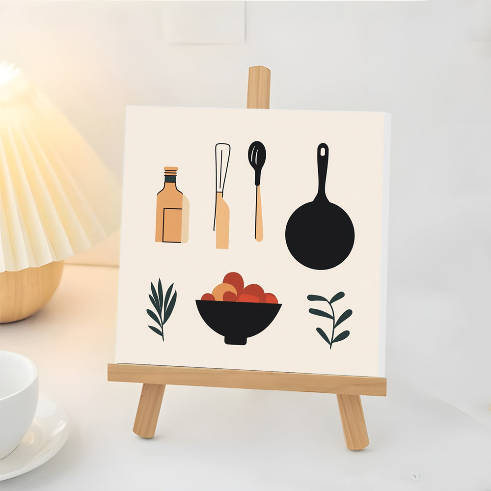 Ustensiles de Cuisine et Aliments Mini Peinture par Numéros