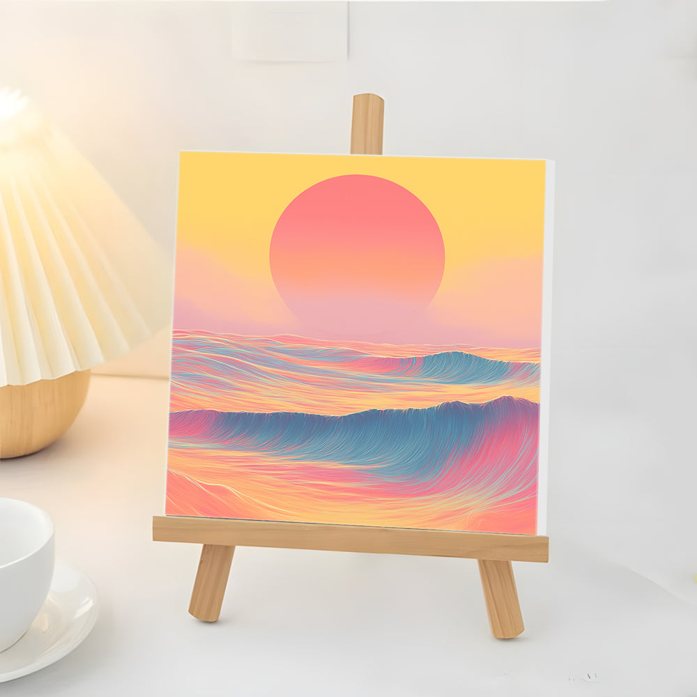 Vagues de Mer À la Lumière du Matin Mini Peinture par Numéros