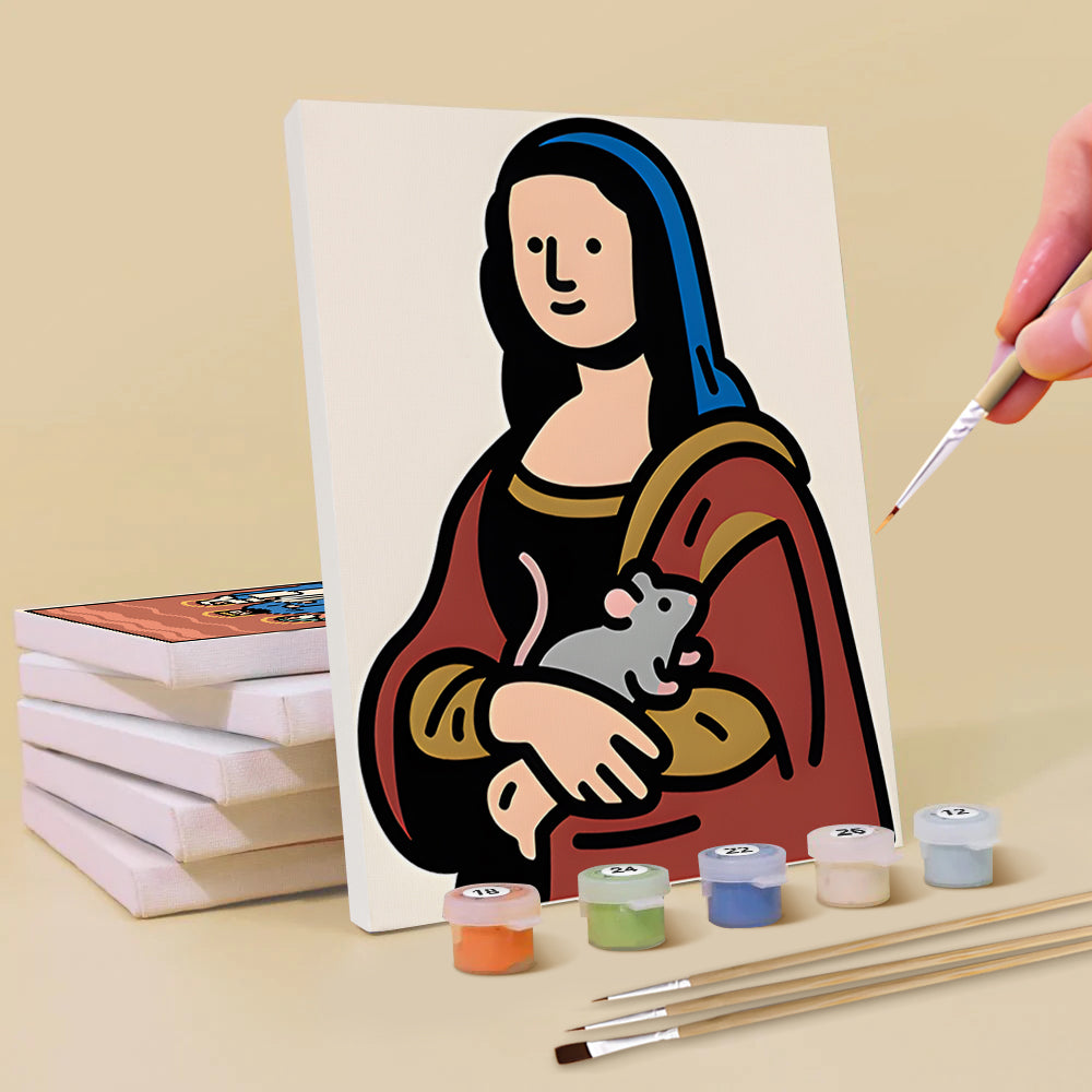 Version Cartoon de Peintures Célèbres Mondiales 6 Mini Peintures par Numéros
