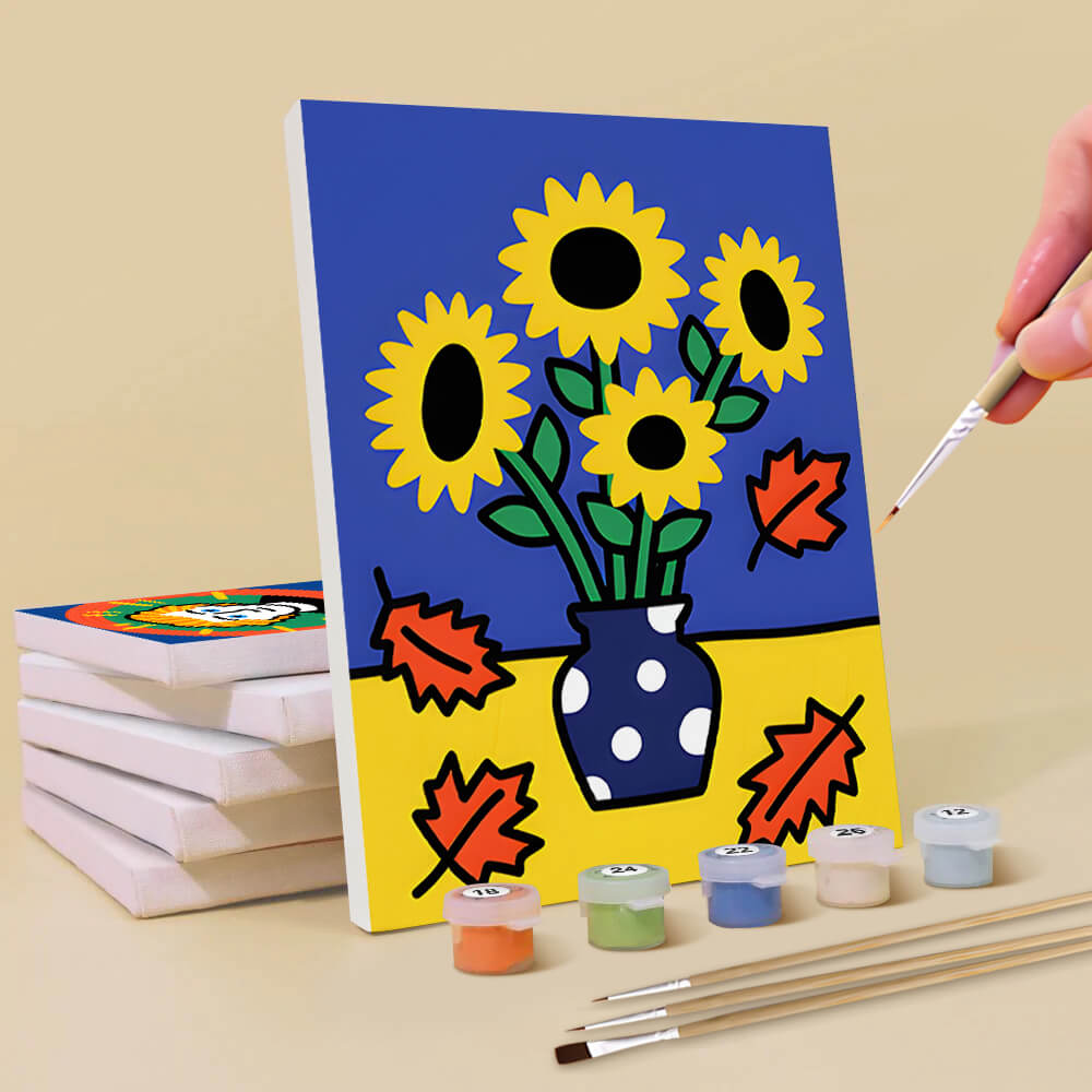 Version Cartoon des Peintures de Van Gogh 6 Mini Peintures par Numéros