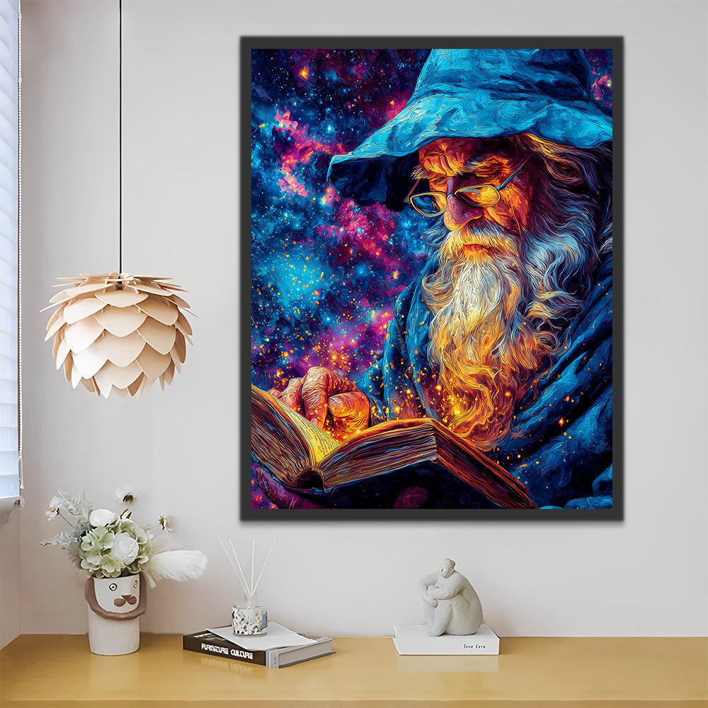 Vieil Homme Magique dans l'Univers Peinture par Numéros