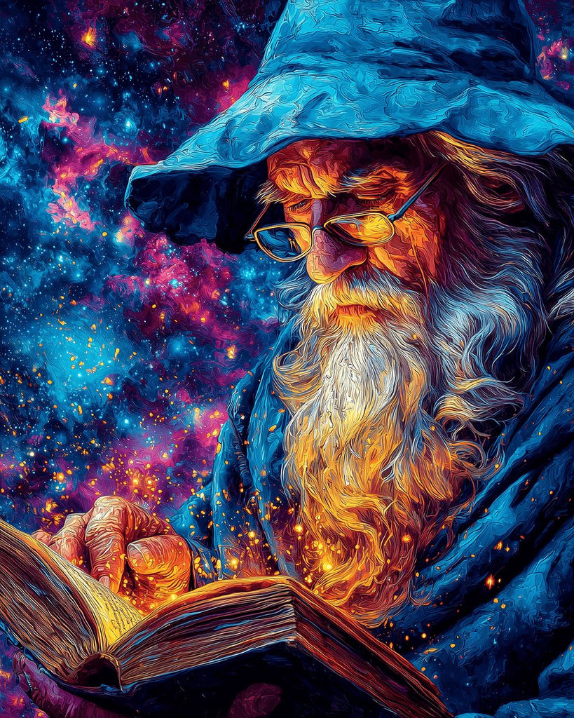 Vieil Homme Magique dans l'Univers Peinture par Numéros