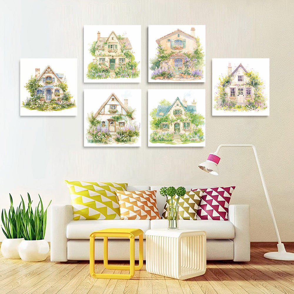 Villas de Jardin 6 Mini Peintures par Numéros