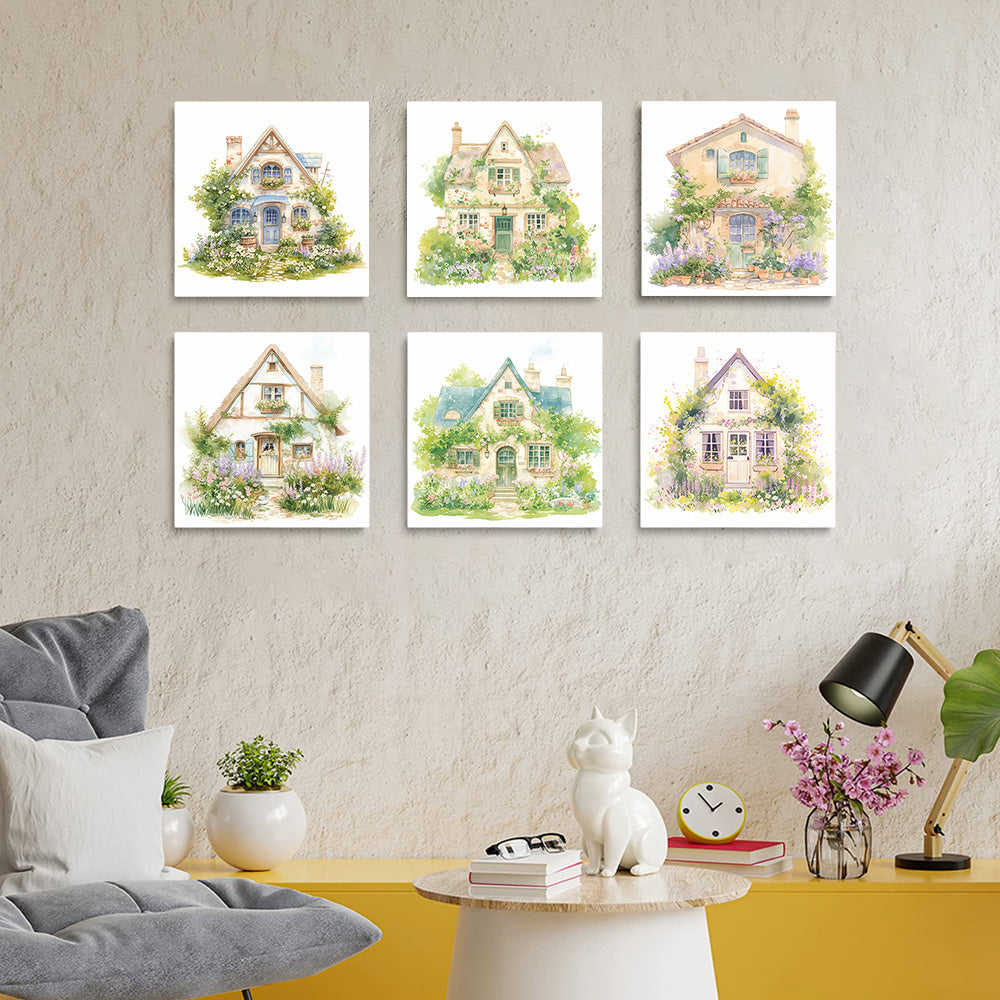 Villas de Jardin 6 Mini Peintures par Numéros