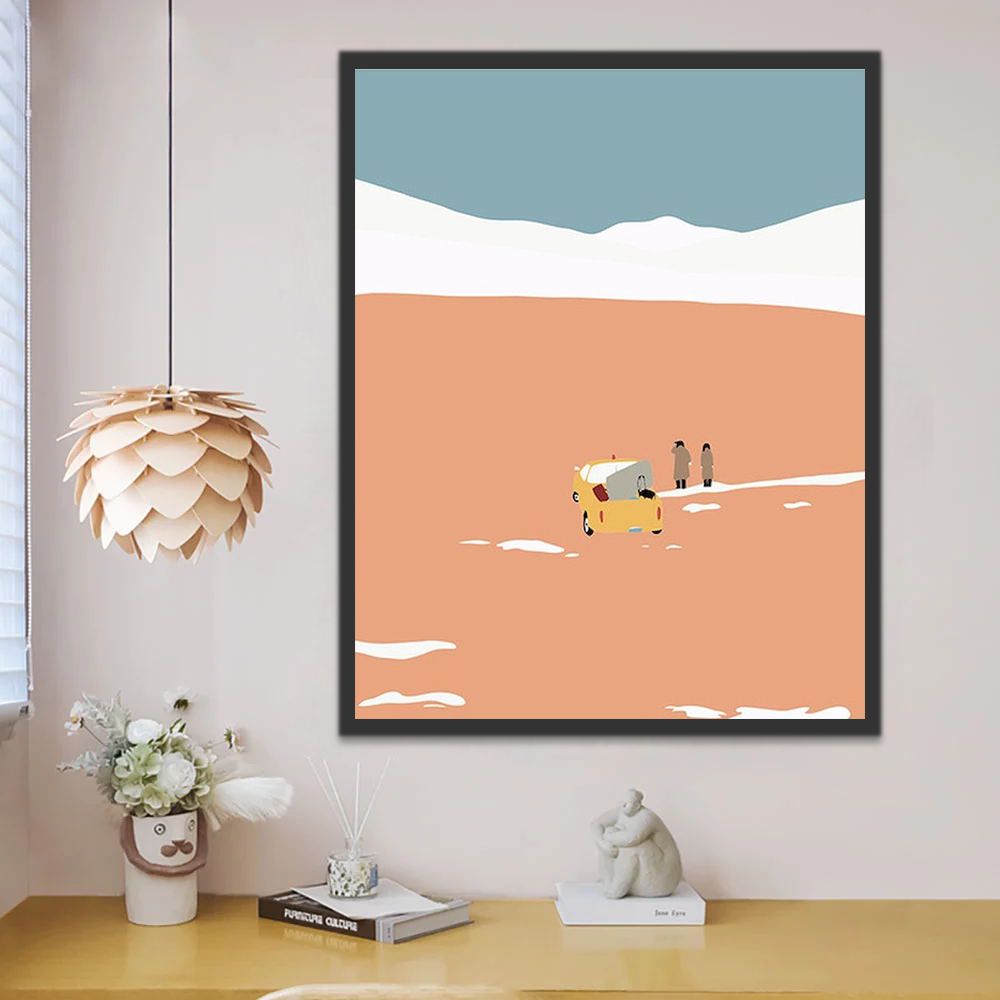 Voiture dans le Désert Enfants Peinture par Numéros