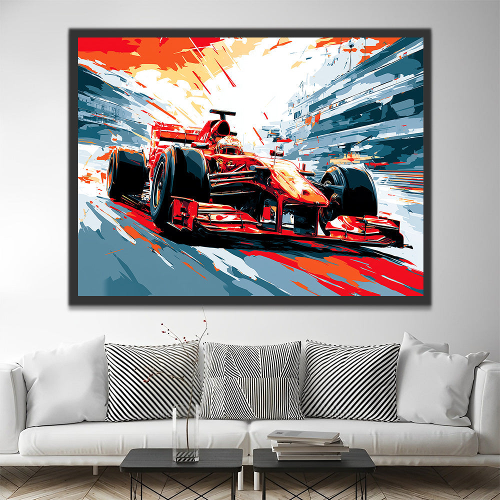 Voiture de Course Rouge Passionnante Peinture par Numéros