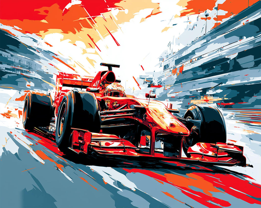 Voiture de Course Rouge Passionnante Peinture par Numéros