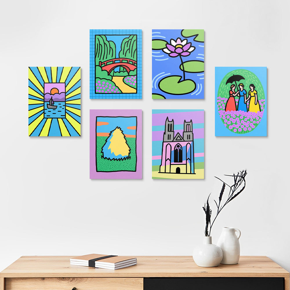 Voyage d'Été 6 Mini Peintures par Numéros