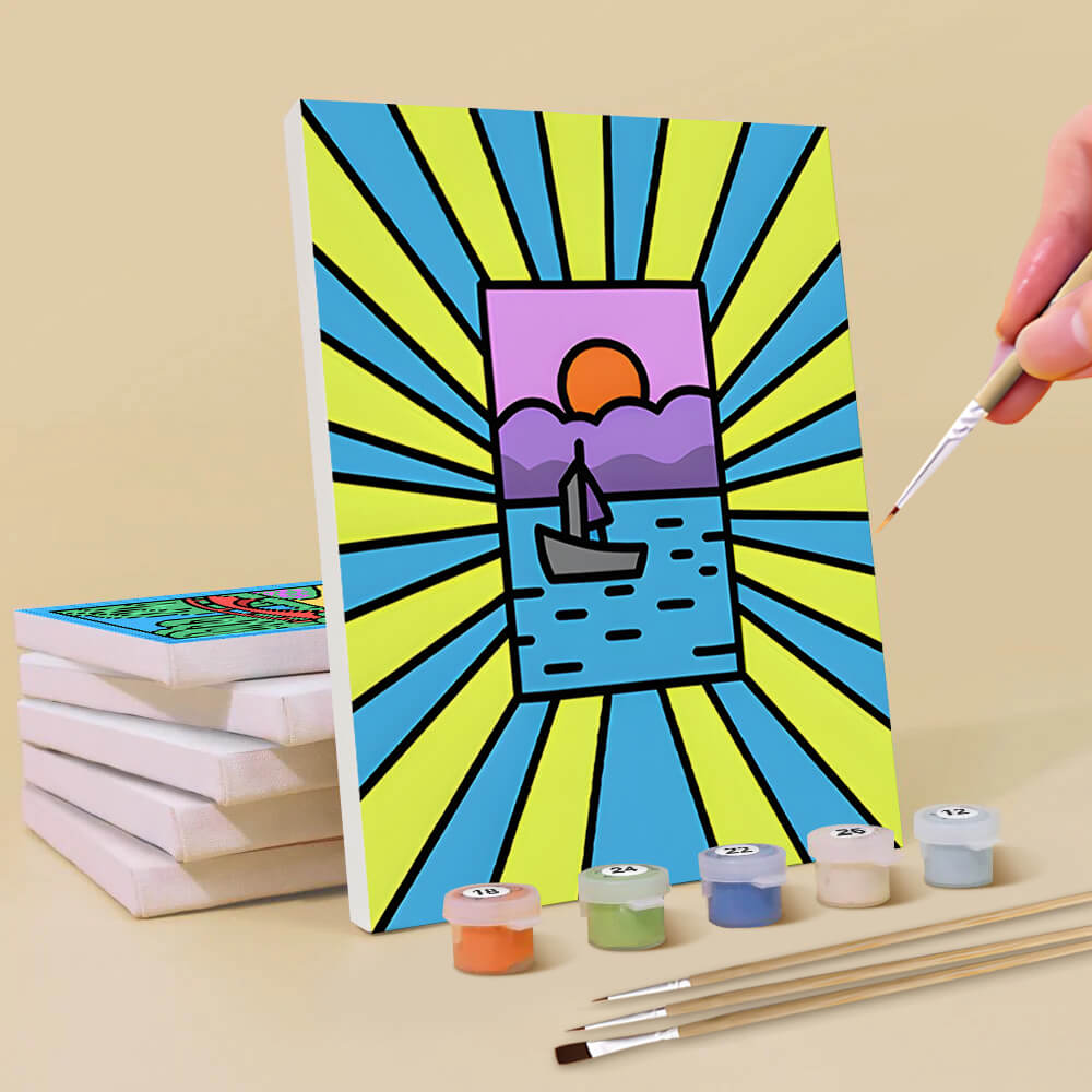 Voyage d'Été 6 Mini Peintures par Numéros