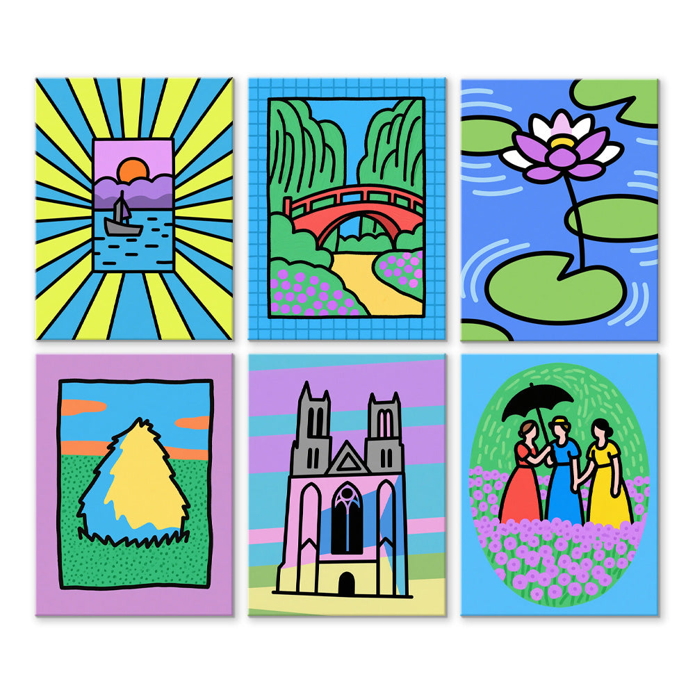 Voyage d'Été 6 Mini Peintures par Numéros