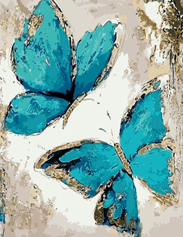 YEESAM ART Peinture par Numero Adulte Papillon Amour Fleurs