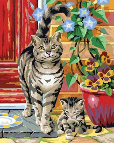 Animal Cat Paint By Numbers Canvas Wall Set PBNCATL30