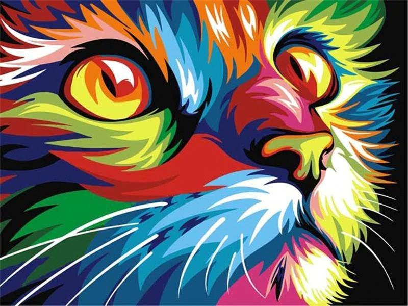 Animal Cat Paint By Numbers Canvas Wall Set PBNCATW39