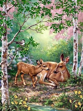Animal Deer Paint By Numbers Canvas Wall Set PBNDEERL9