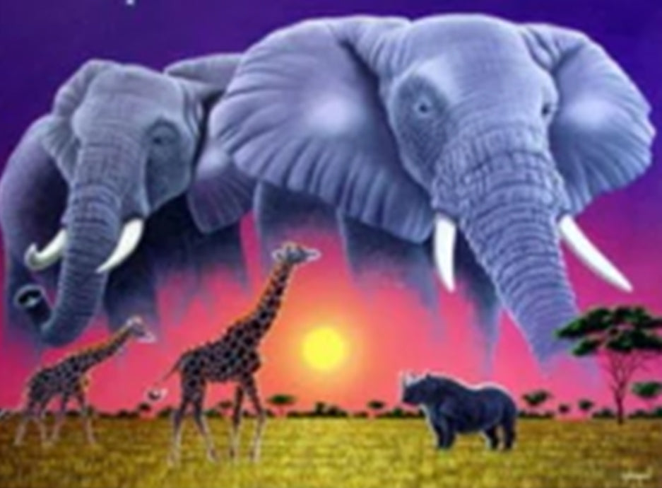 Animal Éléphant Peintures Par Numéros PBNELEW18