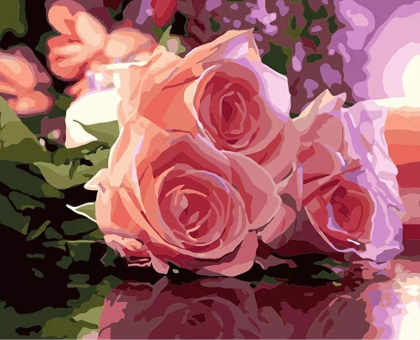 Rose Fleur Peintures Par Numéros PBNFLOW235