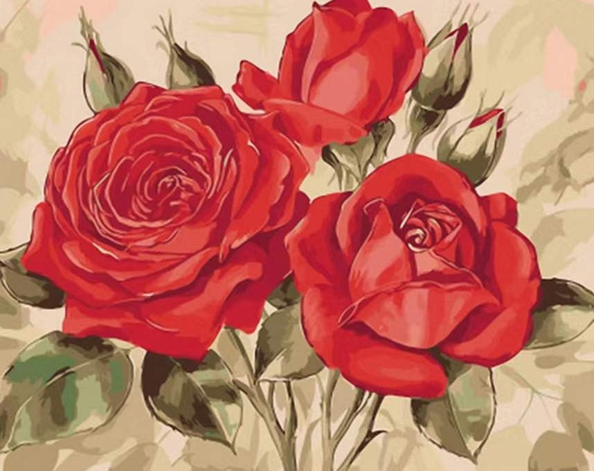Rose Fleur Peintures Par Numéros PBNFLOW237