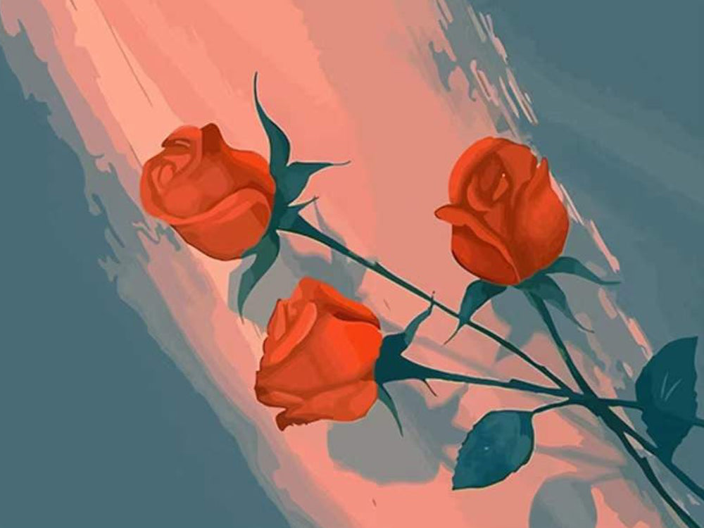 Rose Fleur Peintures Par Numéros PBNFLOW305