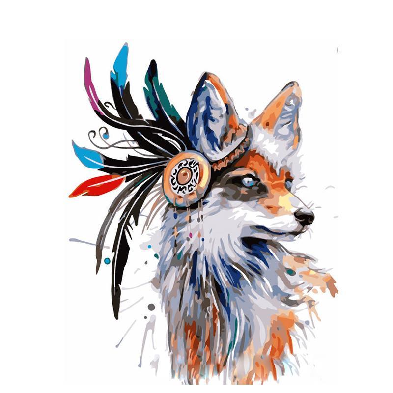 Animal Fox Paint By Numbers Canvas Wall Set PBNFOXL12