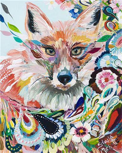 Animal Fox Paint By Numbers Canvas Wall Set PBNFOXL9