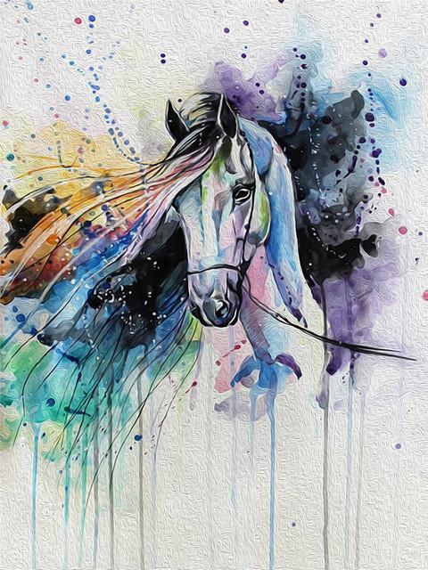 Animal Horse Paint By Numbers Canvas Wall Set PBNHOUL18